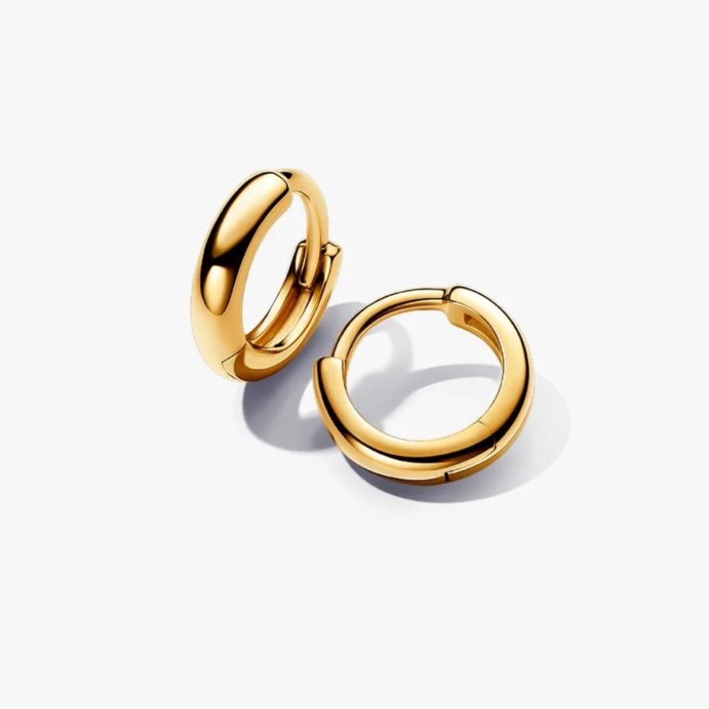 Pandora Round Huggie Hoop Earrings
14k Gold-plated unique metal blend